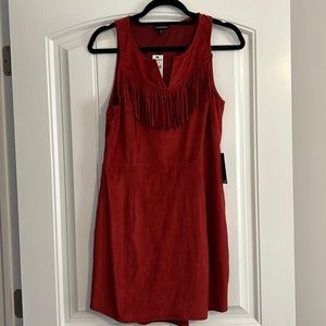 BRAND NEW red fringe dress